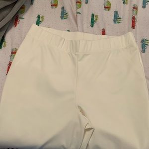 White stretch dress pants